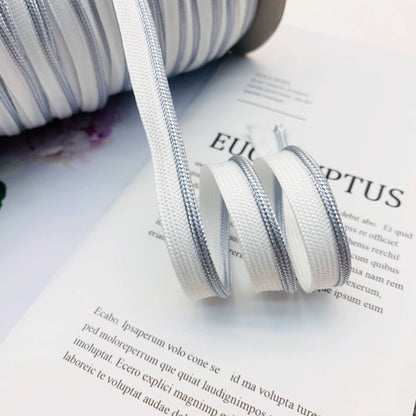 Cinta adhesiva de seda brillante de 1 cm, 41 colores, con borde incrustado, para decoración de hogar, textiles, accesorios de ropa, 3847