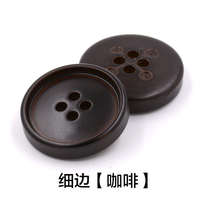 3431★ Botones negros de cuatro ojales para abrigo de hombre, blazer, botones ABS, gabardina de moda, abrigo, pantalones, botones de camisa