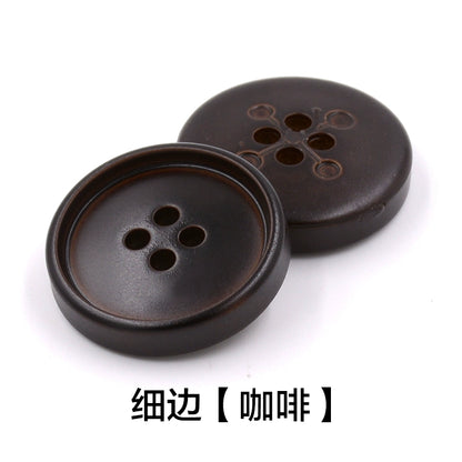 3431★ Botones negros de cuatro ojales para abrigo de hombre, blazer, botones ABS, gabardina de moda, abrigo, pantalones, botones de camisa