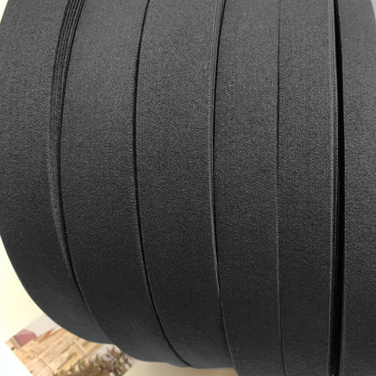 3869 1-3,8 cm banda elástica de nailon puro engrosada de gamuza negra, accesorios de alta elasticidad, cinturilla deportiva de yoga, cuerda de goma