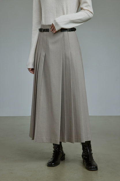[Oferta especial por tiempo limitado] Falda plisada de cuadros finos y sencilla de otoño para mujer, diseño con sentido del estilo universitario, falda de cintura alta en forma de A 