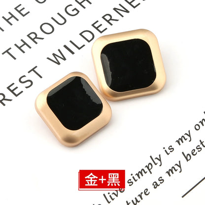 3423★ Botones cuadrados de metal para ropa, chaqueta, gabardina, botones negros versátiles, botones para traje, suéter, accesorios decorativos