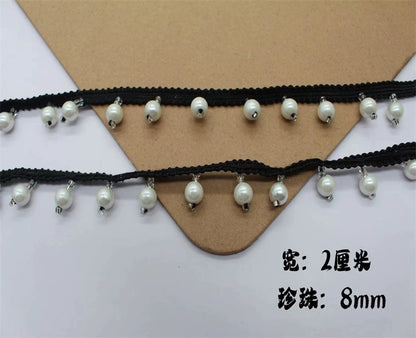 3734★ Colgante Borla Perla Encaje Accesorios Cortina Falda Accesorios Ropa Textiles para el hogar DIY Accesorios Hechos a mano Decoración de ropa