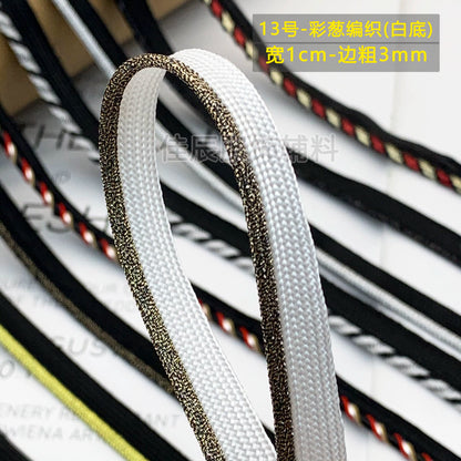 Cinta adhesiva de seda para niños, 1 cm, color dorado y plateado, para ribetes, ropa, textiles para el hogar, almohadas, etc.