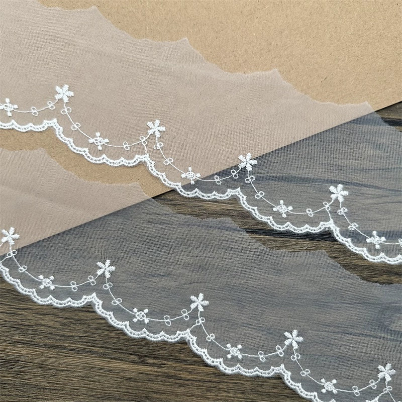 3811 Accesorios de encaje bordado blanco japonés y coreano, accesorios de decoración de ropa DIY, materiales hechos a mano DIY, accesorios de ropa