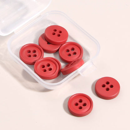 3324★  Round Shirt Clothes Decorative Buttons Shirt Cardigan Top Women's Four-Eye Buttons Sweater Cuffs Small Button Accessories