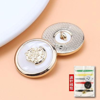 3458★ Botones metálicos redondos negros para abrigos, versátiles, para decoración de chaquetas británicas, accesorios de alta gama, botones para suéteres