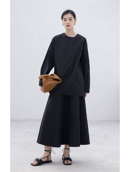 [Oferta por tiempo limitado] Conjunto de camisa de viento frío y oscuro Yamamoto de CAREMIND para mujer + falda que cubre las caderas con un personaje 