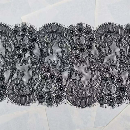 Tela de encaje de pestañas de alta calidad, 3745 cm de ancho y 20 cm de largo, ideal para manualidades, para vestido de novia, joyería, velo, collar, accesorios de empalme