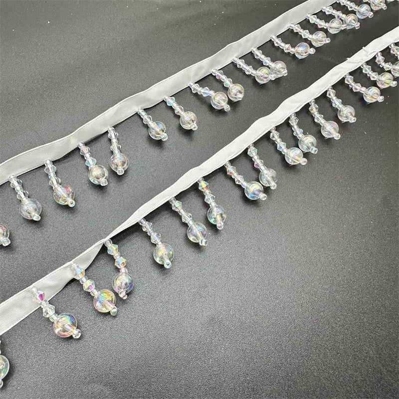 3710  width 3.5 cm AB color bubble beads crystal bead curtain DIY decorative curtain handmade beaded bead curtain lace fringed beads