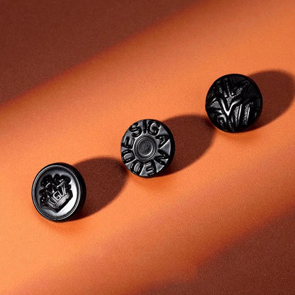 3406★  Black metal shirt buttons women's clothes exquisite round buttons versatile shirt cuffs neckline high-end buttons men