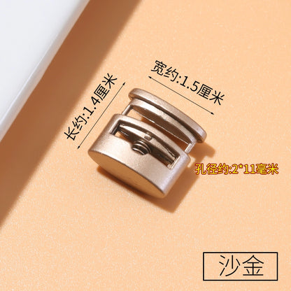 3543★ Hebilla de resorte de metal, hebilla fija para cordón de zapato, hebilla de nariz de cerdo con cordón para ropa, hebilla de tope para sombrero, botón de ajuste elástico para apretar