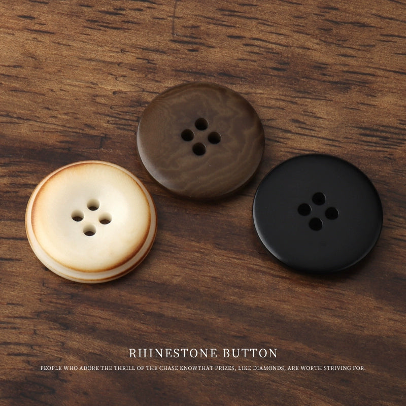 3284★  Coffee burnt edge fruit buttons versatile high-end woolen coat trench coat buttons suit dress jacket four-eye buttons