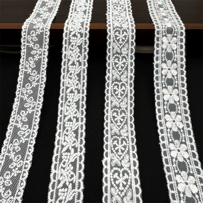 3826 Accesorios de bordado de malla con borde de encaje bilateral, encaje de algodón puro hecho a mano, accesorios para el cabello, ropa, falda, cinturón de encaje