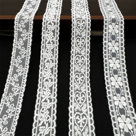 3826 Accesorios de bordado de malla con borde de encaje bilateral, encaje de algodón puro hecho a mano, accesorios para el cabello, ropa, falda, cinturón de encaje