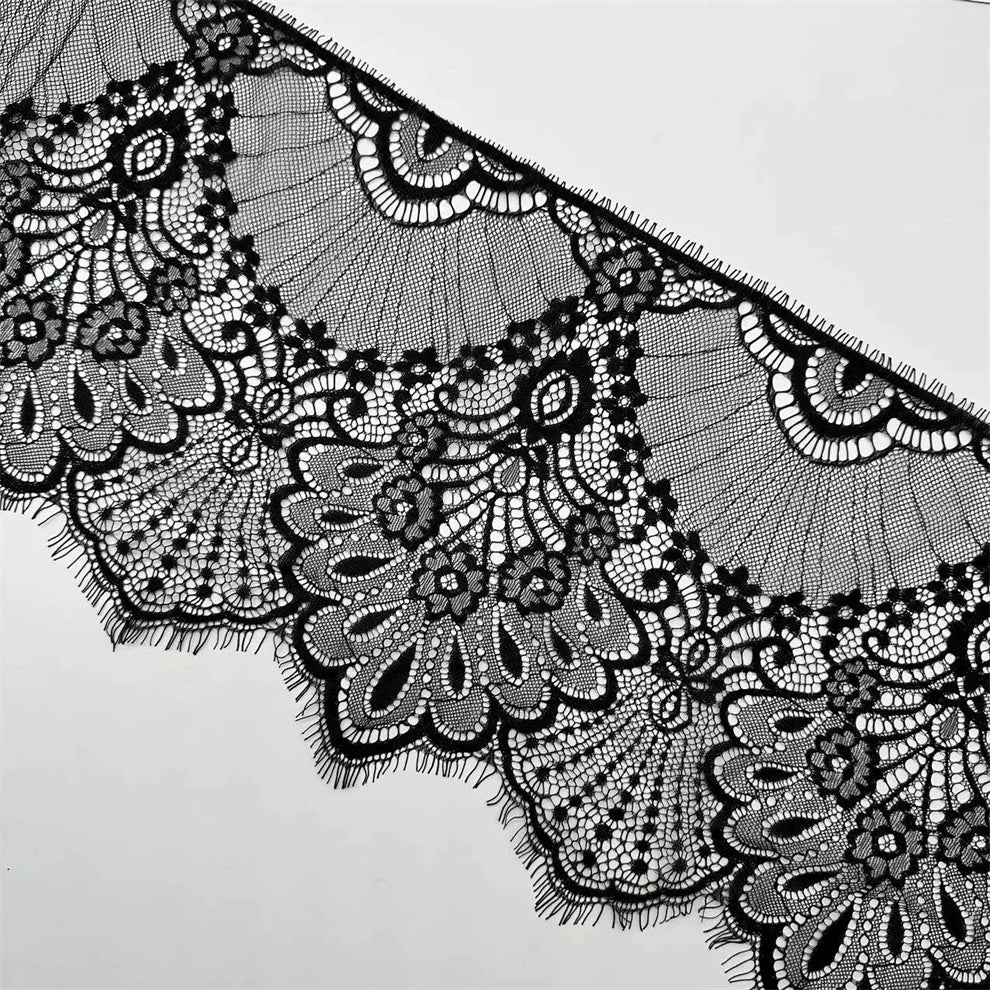 3743 Ancho 25 cm, encaje de pestañas unilateral retro, vestido alargado empalme velo de novia accesorios de vestir