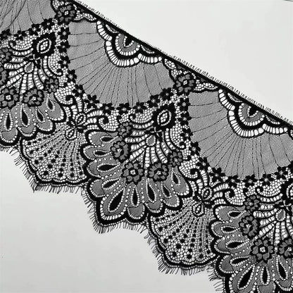 3743 Ancho 25 cm, encaje de pestañas unilateral retro, vestido alargado empalme velo de novia accesorios de vestir