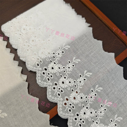 Accesorios de encaje bordado de algodón de 11 cm de ancho, hechos a mano, para faldas, escotes, cortinas, ropa de cama, materiales de decoración, 3782