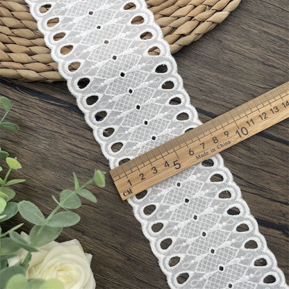 3803 Ropa de bebé de encaje bordado con borde de algodón retro de alta calidad, empalme de cuello de falda, accesorios de empalme de cortinas para el hogar