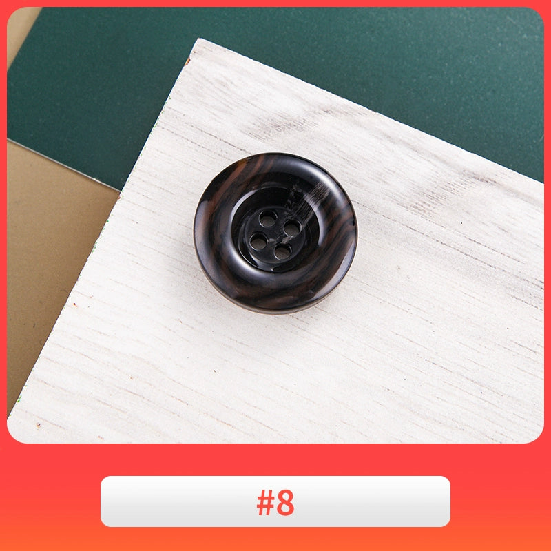 3443★ Botón redondo de resina versátil, botón de abrigo de lana, botón de gabardina para mujer, botón de pantalón de traje para hombre