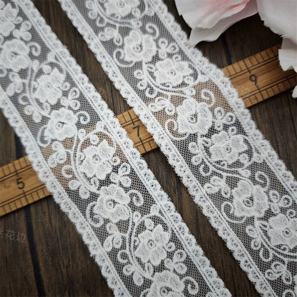 3820 Tissu en dentelle brodée avec ourlet en maille exquise, vêtements de bricolage, vêtements pour bébé, bretelles, robe de mariée, vêtements pour enfants, accessoires d'épissure
