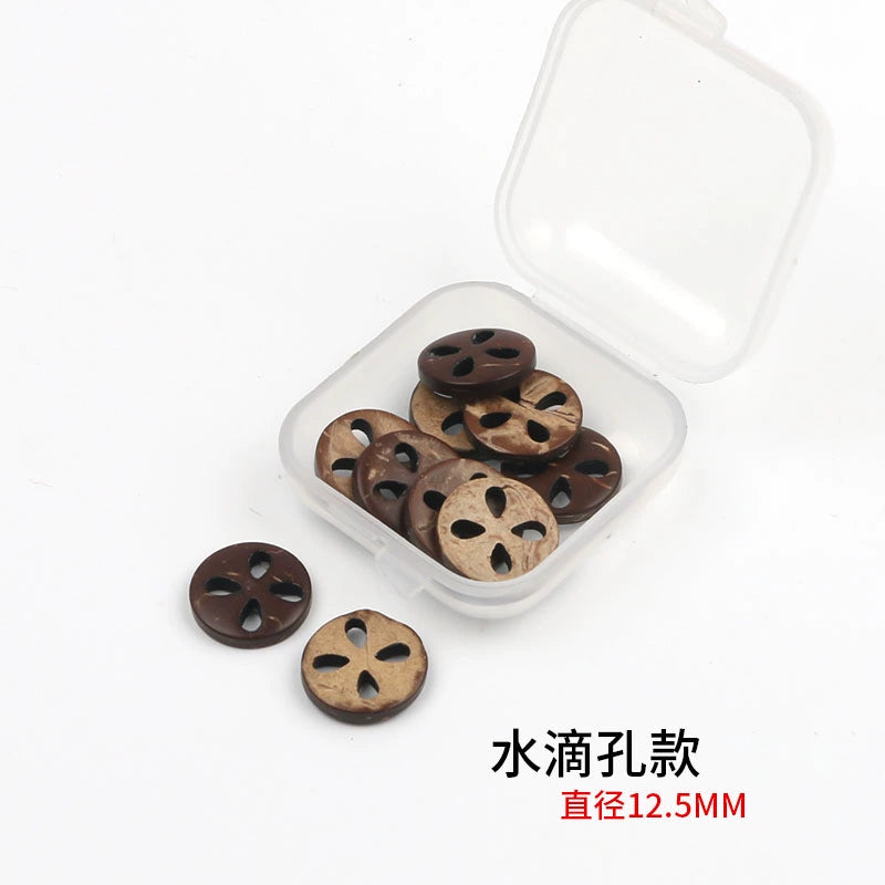 3352★  Coconut Round Shirt Button Women's Button Painted Shirt Small Button DIY Handmade Clothes Wooden Button Coconut Shell Wood