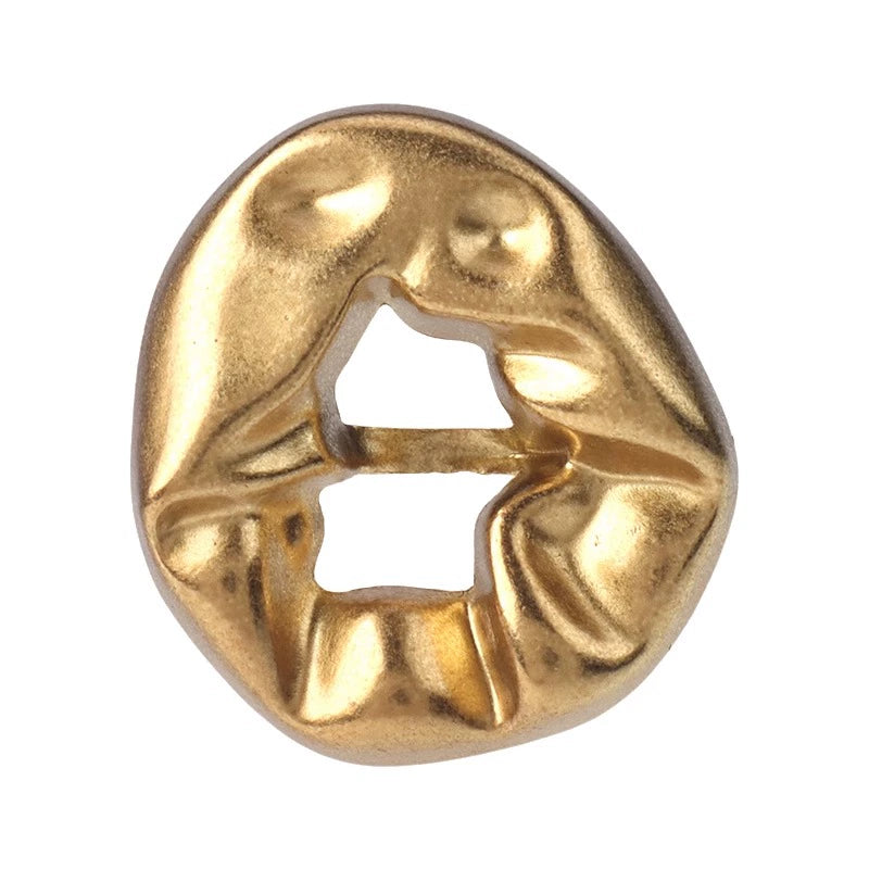 3261★  Irregular metal hollow buttons Versatile coat trench coat gold buttons blazer top silver buttons