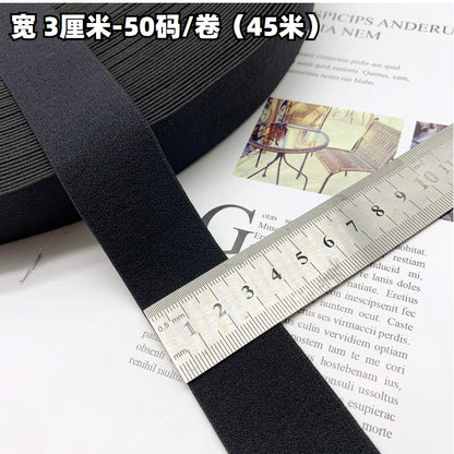 3869 1-3,8 cm banda elástica de nailon puro engrosada de gamuza negra, accesorios de alta elasticidad, cinturilla deportiva de yoga, cuerda de goma