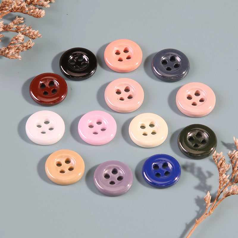 3337★  Four-eye round ceramic button men's and women's shirts cardigan cuffs neckline high-end buttons children's clothes button accessories