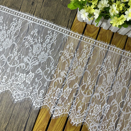 3768 Ancho 35CM Malla unilateral Encaje Flor Borde de pestañas Ropa Vestido de novia Ropa de cama para el hogar Decoración Material de empalme