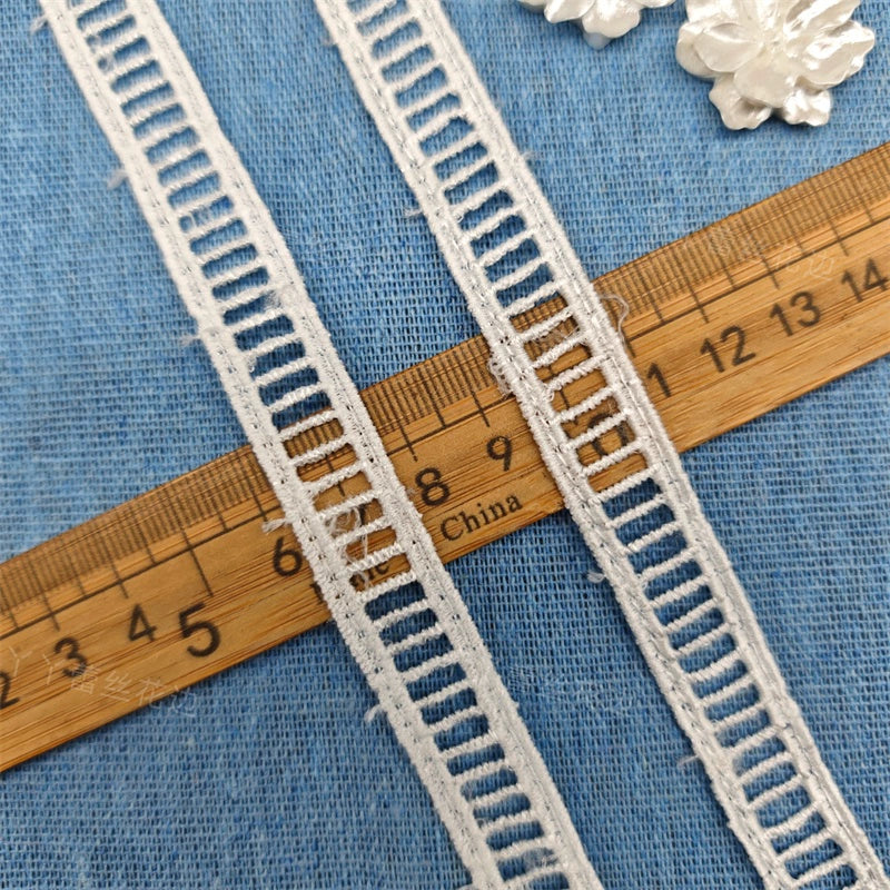 3676 Exquisito encaje bordado de escalera soluble en agua de seda de leche, accesorios de encaje decorativos para empalme de ropa Lolita DIY