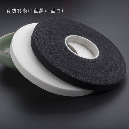 3918 1 cm de ancho, inserto para ropa, tira de forro de seda recta, tira de forro de grano recto, ajuste anti-tejido, anti-deformación, no elástico