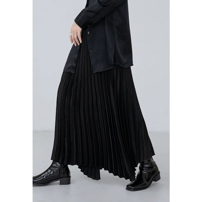 [Oferta por tiempo limitado] Conjunto de camisa con textura satinada brillante premium y falda irregular de CAREMIND para primavera 