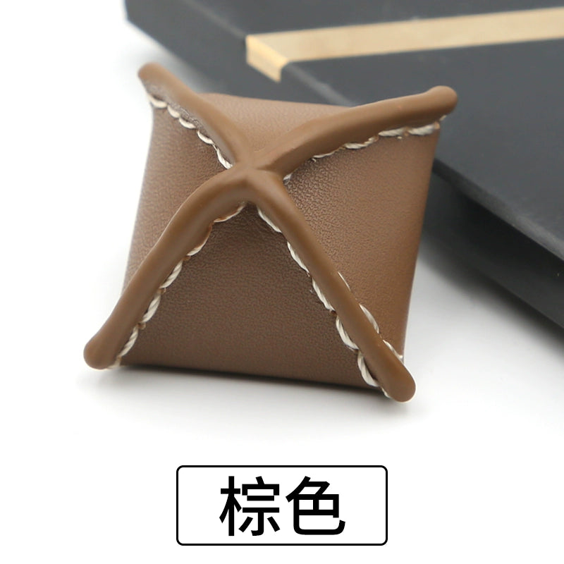 3241★  Ainujia leather jacket buttons fur zongzi leather button jacket trench coat woolen buttons versatile women's top high-end buttons