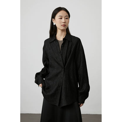 [Estética china] Camisa de alta gama de manga larga para viajeros con textura antiarrugas de alta calidad y tres colores CAREMIND