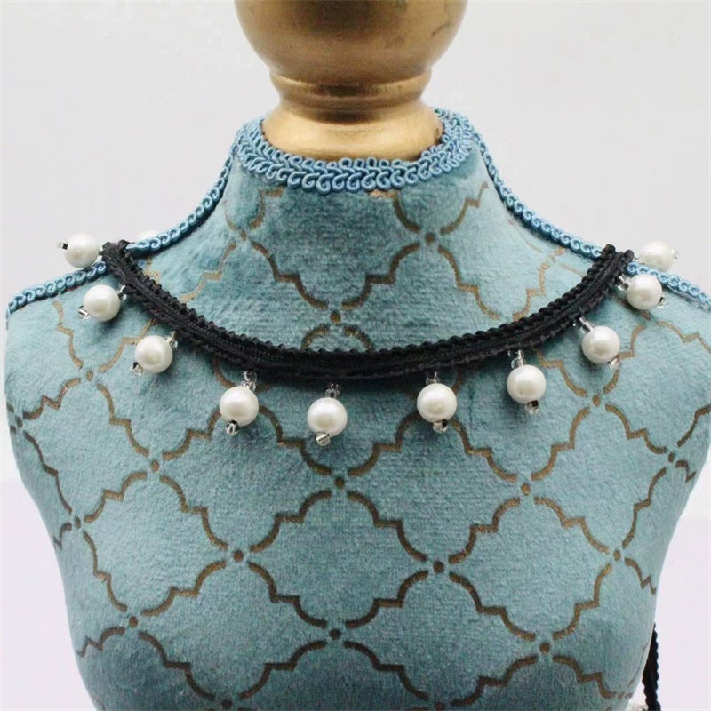 3734★ Colgante Borla Perla Encaje Accesorios Cortina Falda Accesorios Ropa Textiles para el hogar DIY Accesorios Hechos a mano Decoración de ropa