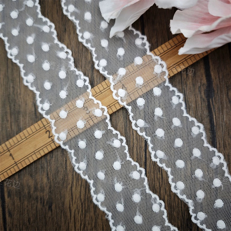 3805 Accesorios de encaje bordado de malla, cortinas de tela, vestido de novia, falda, decoración, bricolaje, material de tela para ropa hecho a mano