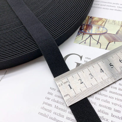 3869 1-3,8 cm banda elástica de nailon puro engrosada de gamuza negra, accesorios de alta elasticidad, cinturilla deportiva de yoga, cuerda de goma