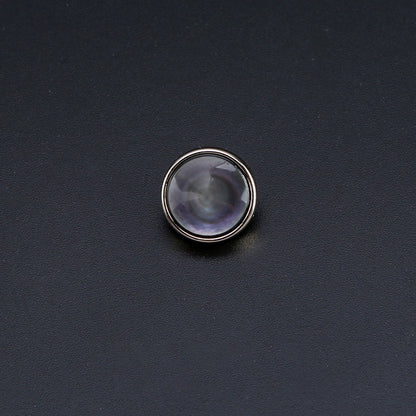 3381★  Shell button men's and women's clothes versatile shirt round high-end button shirt high-end metal bottom corner button accessories