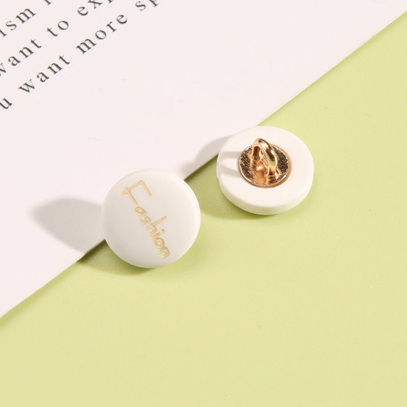 3331★  Round high-end men's and women's white shirt decorative button cardigan shirt cuffs neckline versatile button chiffon buttons