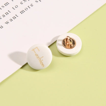 3331★  Round high-end men's and women's white shirt decorative button cardigan shirt cuffs neckline versatile button chiffon buttons