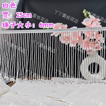 Tubo de cuentas de industria pesada de 15 cm de ancho, colgante de encaje de cristal, accesorios de ropa para vestido de novia, accesorios de bricolaje