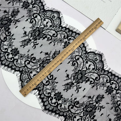 3746 Tela de encaje de pestañas bilateral de hilo de malla de alta calidad, accesorios de empalme alargados para cortina y velo de bricolaje