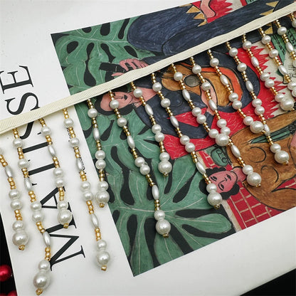 3681 Accesorios de encaje con borlas verticales para industria pesada, cortinas hechas a mano, decoración de lámparas de escritorio para ropa de boda, ancho 10 cm