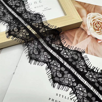 3760 Exquisito tul de exportación de borde simple y doble, accesorios de encaje para pestañas, ropa de bricolaje, cuello, borde, falda, manga, material