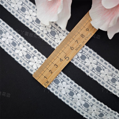 3826 Accesorios de bordado de malla con borde de encaje bilateral, encaje de algodón puro hecho a mano, accesorios para el cabello, ropa, falda, cinturón de encaje