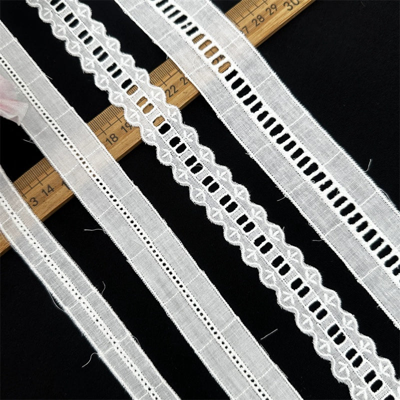 3783 Venta caliente de accesorios de moda hechos a mano DIY materiales de costura de algodón escalera bordado encaje ropa falda tela decorativa