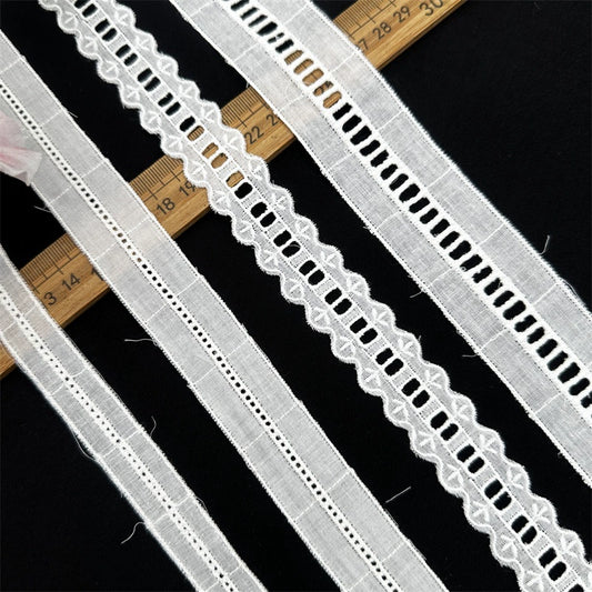 3783 Venta caliente de accesorios de moda hechos a mano DIY materiales de costura de algodón escalera bordado encaje ropa falda tela decorativa