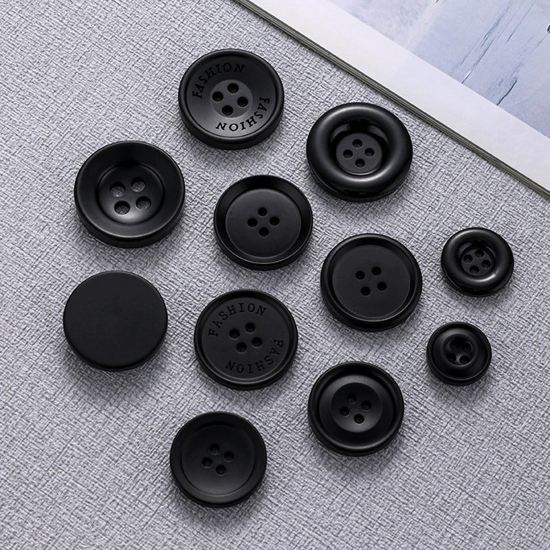 3459★  Black resin buttons men's suit jacket buttons top women's woolen coat trench coat pants versatile high-end buttons