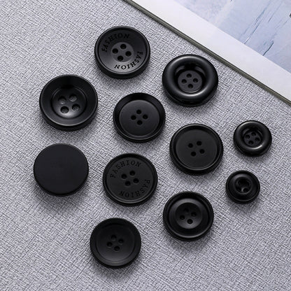 3459★  Black resin buttons men's suit jacket buttons top women's woolen coat trench coat pants versatile high-end buttons